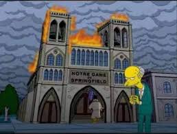 cathedral de Springfield entrain de bruler